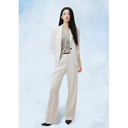 Cooling High-Waist Straight-Leg Pants
