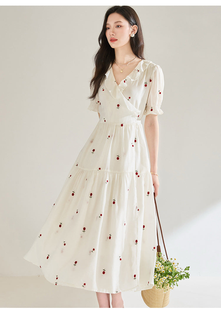 Valeria Embroidered Summer Midi Dress