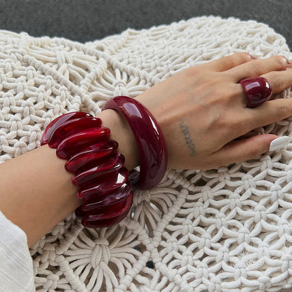Orlina Resin Bangle & Ring Set
