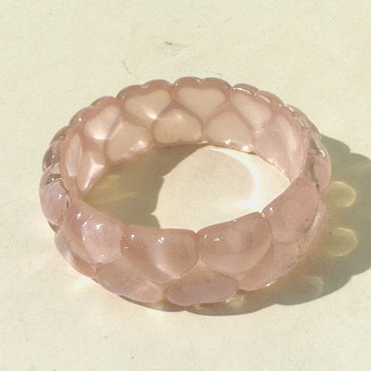 Roselle Twisted Pink Resin Bangle (6 pieces)