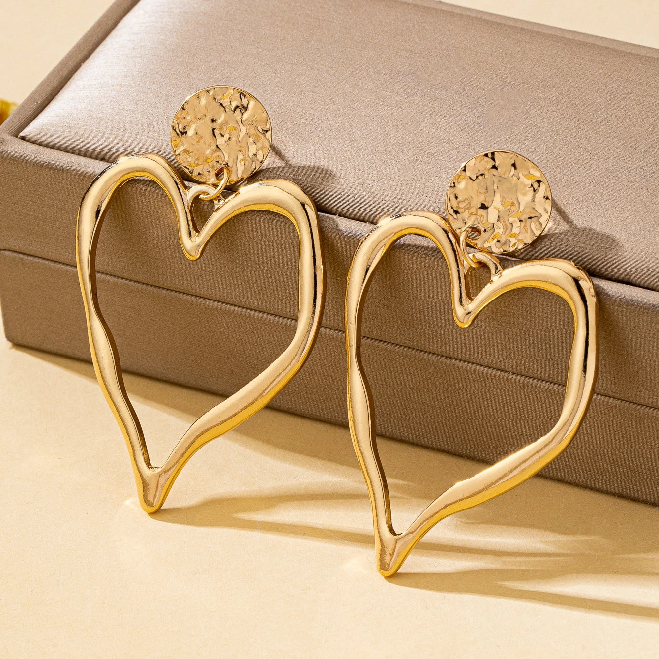 Amora Sculpted Heart Statement Earrings