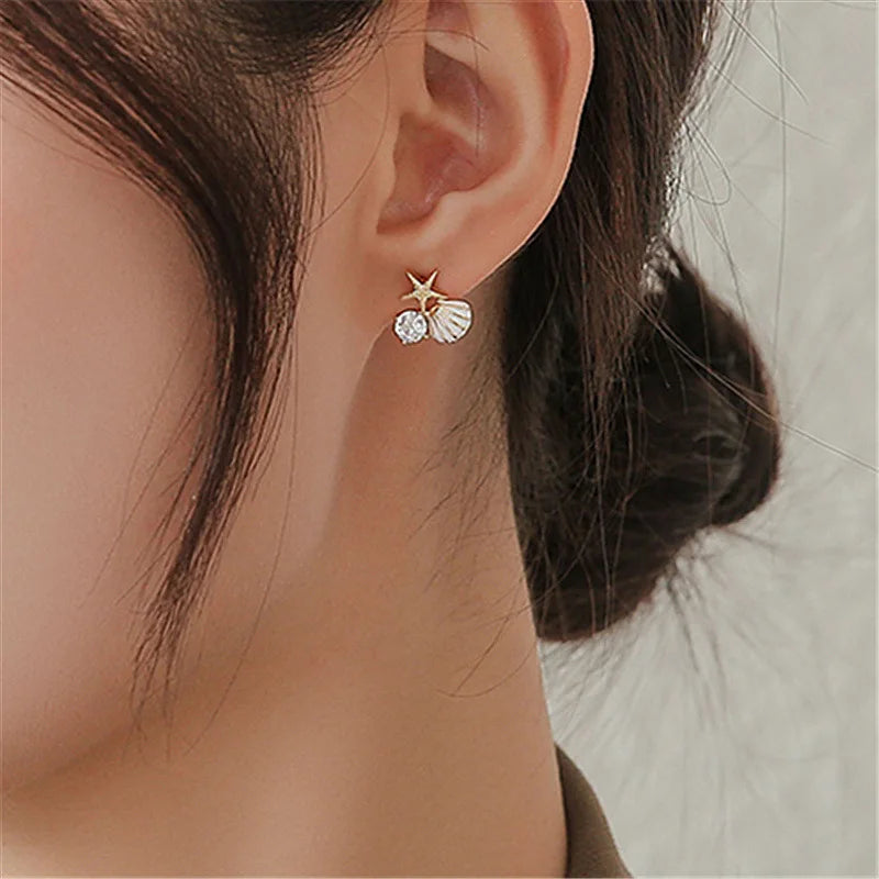 Lunara Asymmetric Starfish Stud Earrings