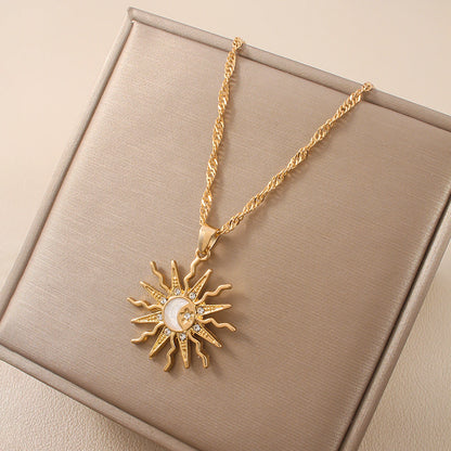 Solstice Celestial Sun & Moon Pendant Necklace