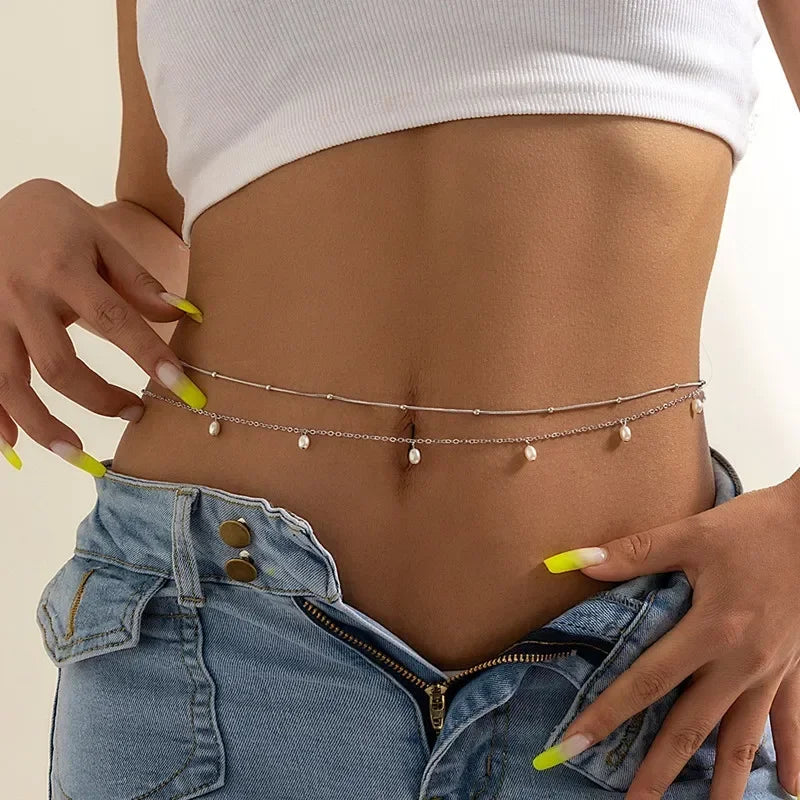 Selene Double Layer Pearl Waist Chain