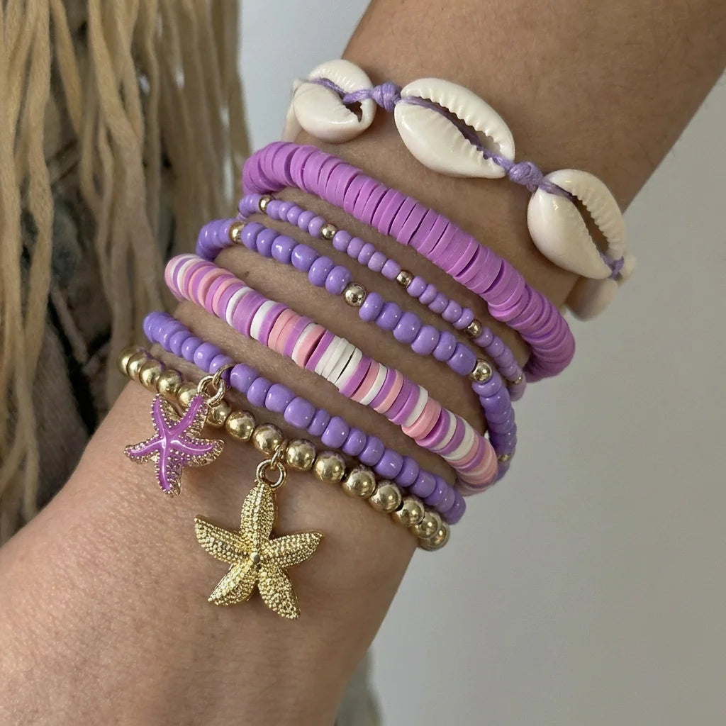 Solara Ocean Charm Bracelet Set (7-Piece)