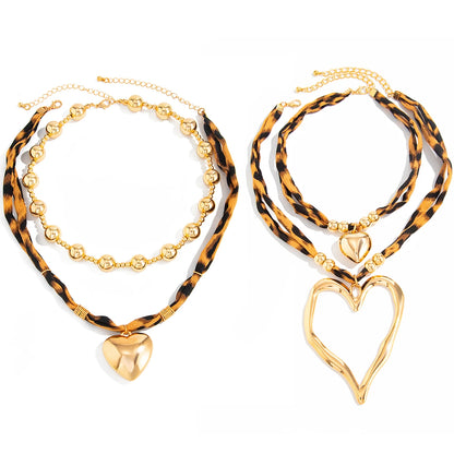 Leora Leopard Heart Choker Necklace