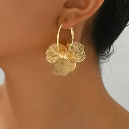 Elara Double-Layer Floral Drop Earrings