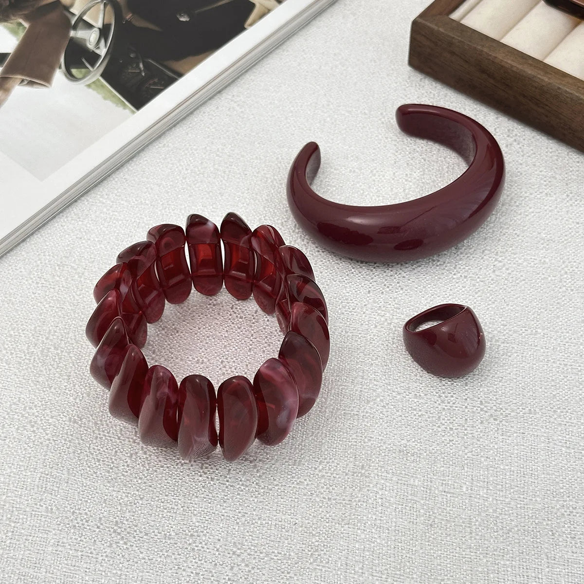 Orlina Resin Bangle & Ring Set
