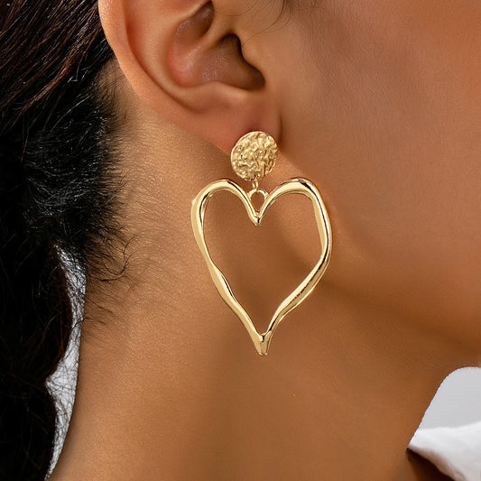 Amora Sculpted Heart Statement Earrings