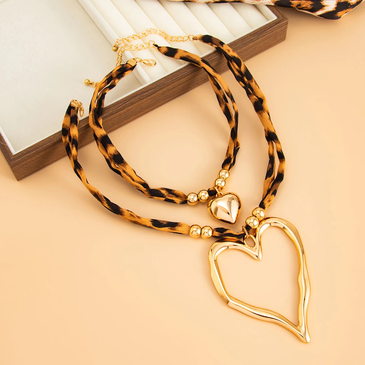 Leora Leopard Heart Choker Necklace