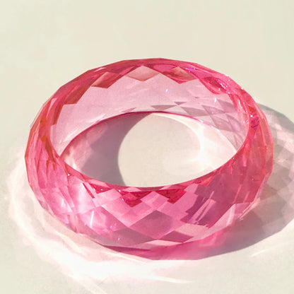 Roselle Twisted Pink Resin Bangle (6 pieces)