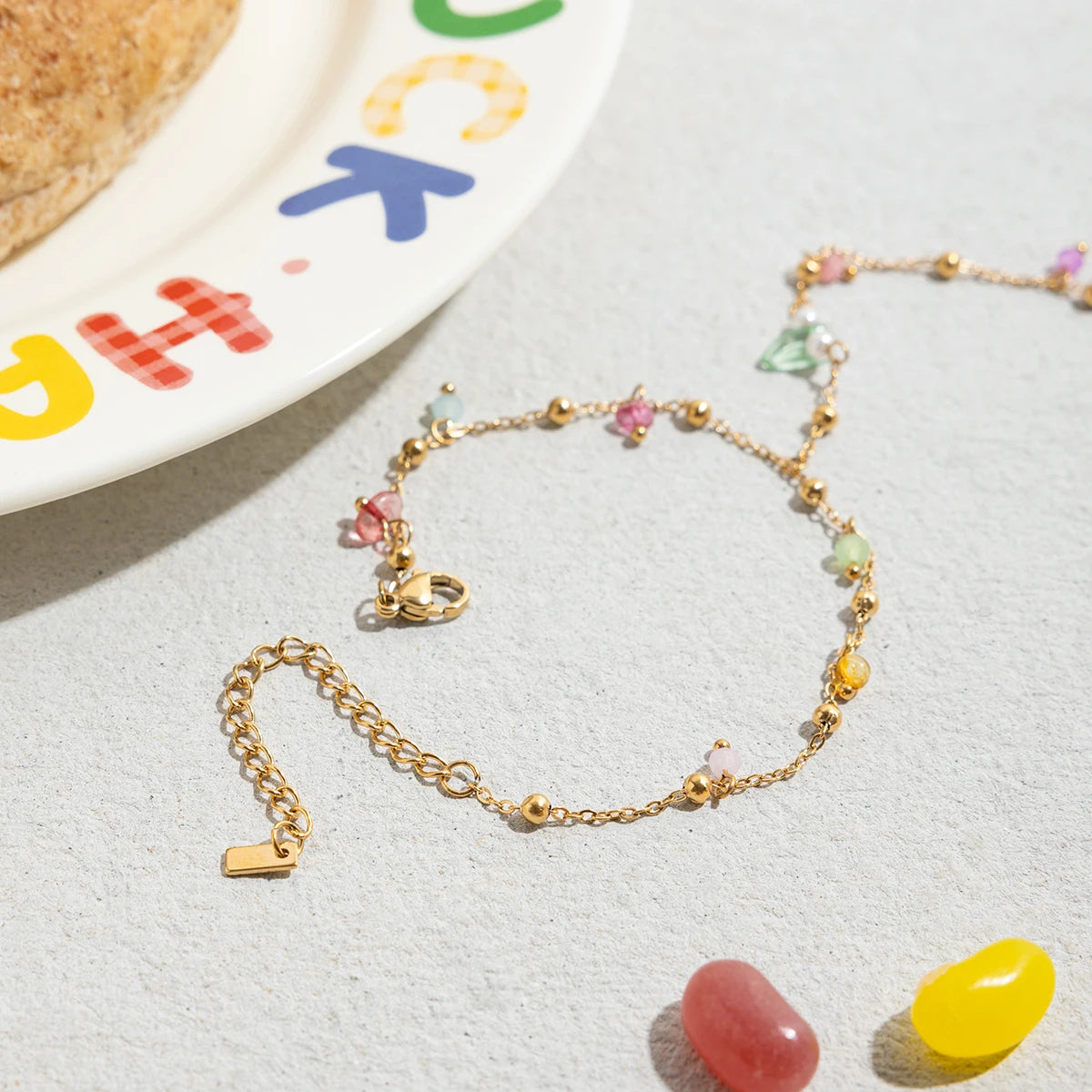 Zora Gold Crystal Hand Chain Bracelet