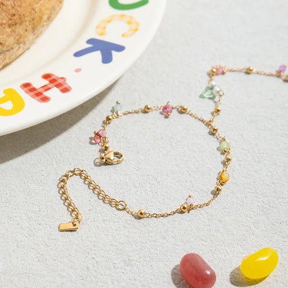 Zora Gold Crystal Hand Chain Bracelet