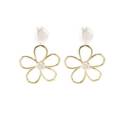 Evelia Pearl Bloom Drop Earrings