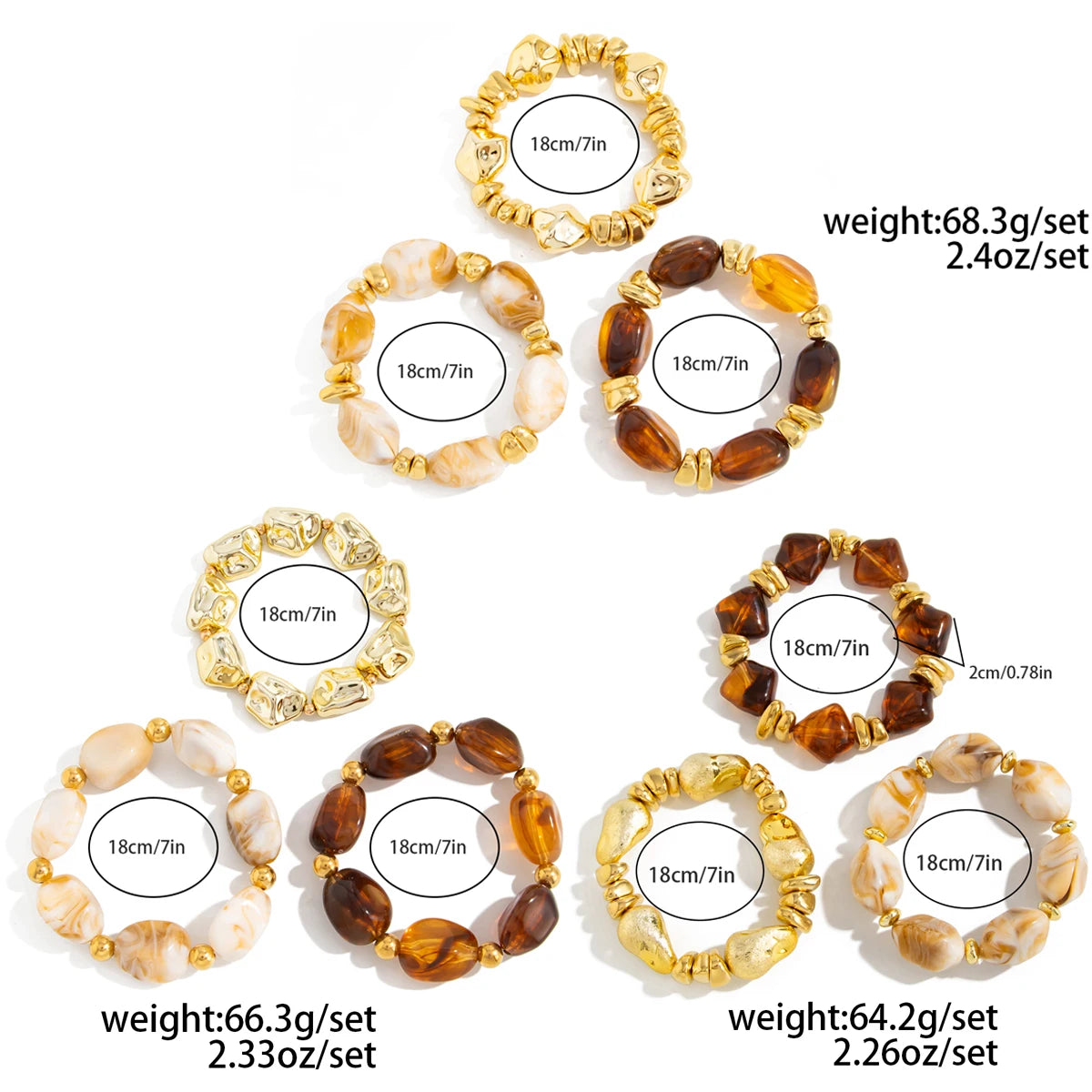 Zelira Y2K Resin Bracelet Set (3-Piece)