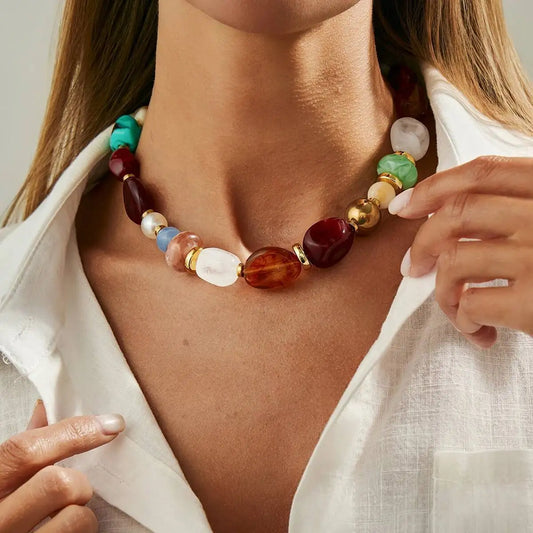 Aurevia Color Bead Statement Choker