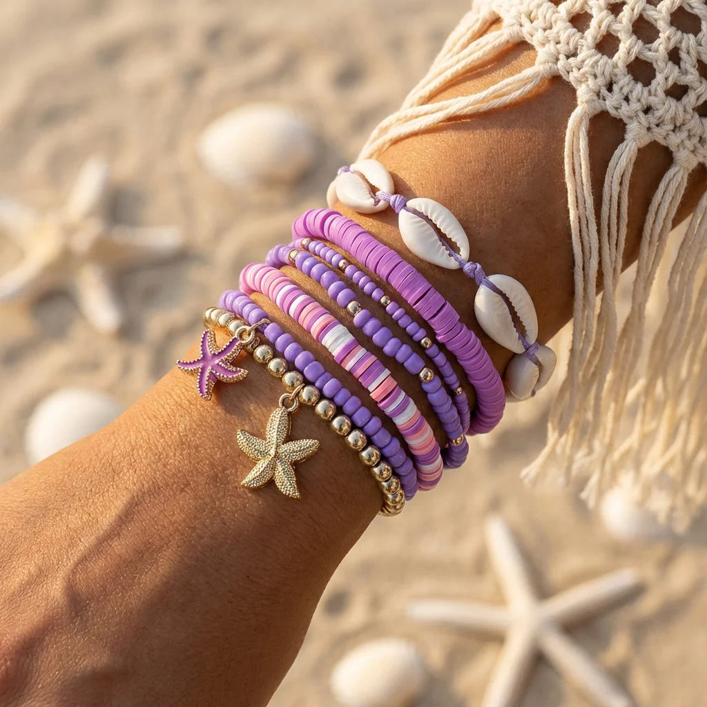 Solara Ocean Charm Bracelet Set (7-Piece)