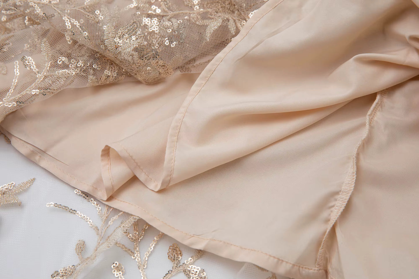 Luxe Sequin Corset Tulle Evening Gown