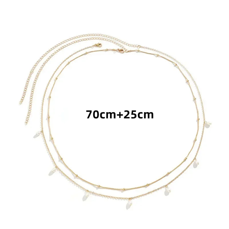 Selene Double Layer Pearl Waist Chain