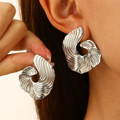 Vexa Sculpted Metal Stud Earrings