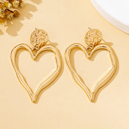 Amora Sculpted Heart Statement Earrings