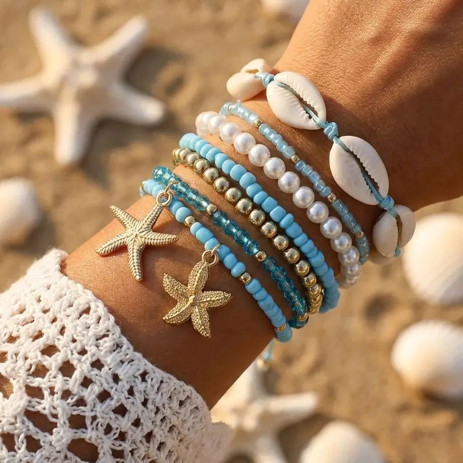Solara Ocean Charm Bracelet Set (7-Piece)
