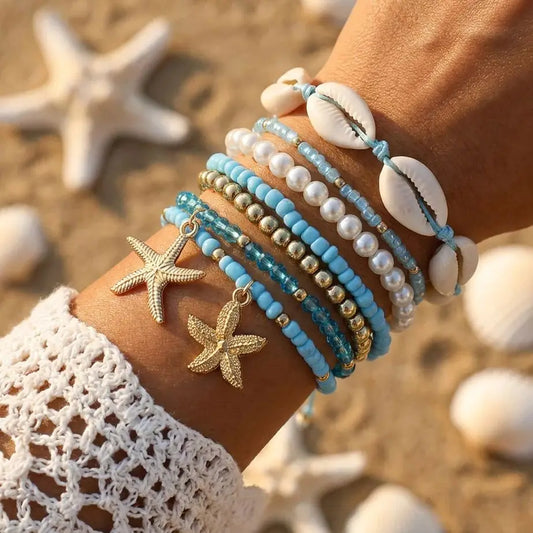 Solara Ocean Charm Bracelet Set (7-Piece)