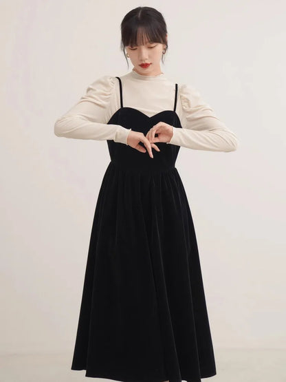 French Velvet Slip Dress – Luxe Retro Elegance