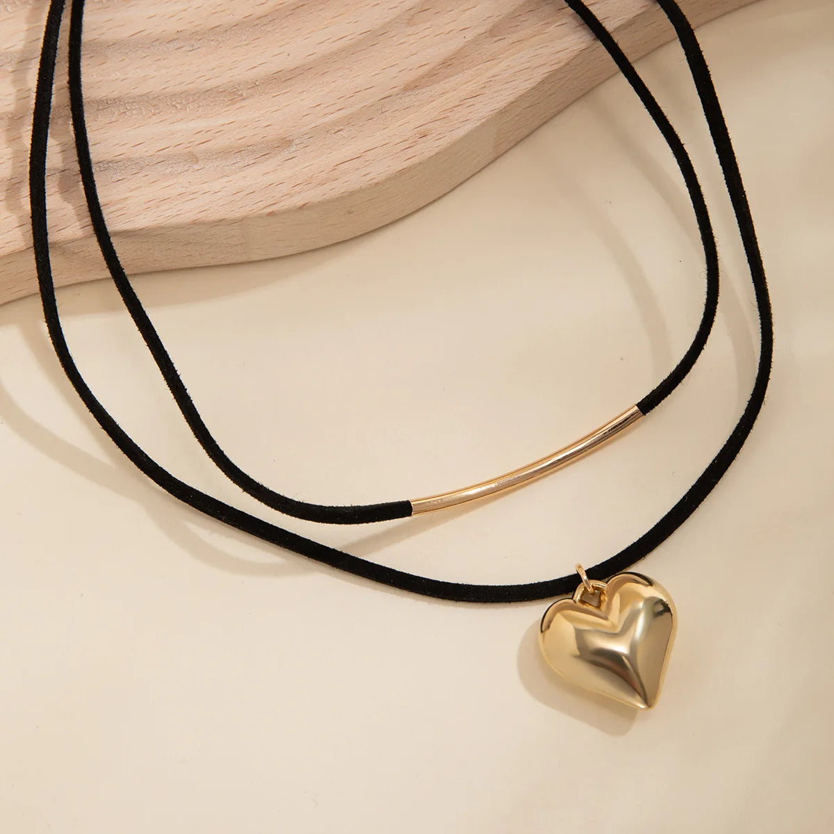Velina Double Layer Heart Choker Necklace