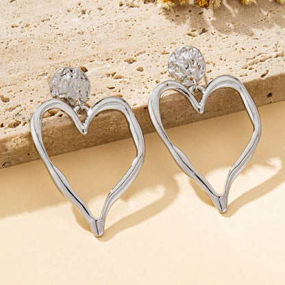 Amora Sculpted Heart Statement Earrings