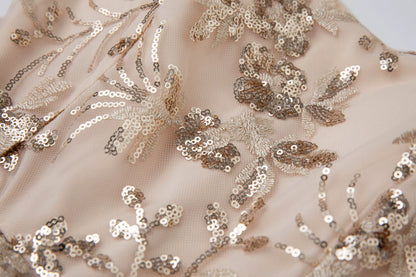 Luxe Sequin Corset Tulle Evening Gown