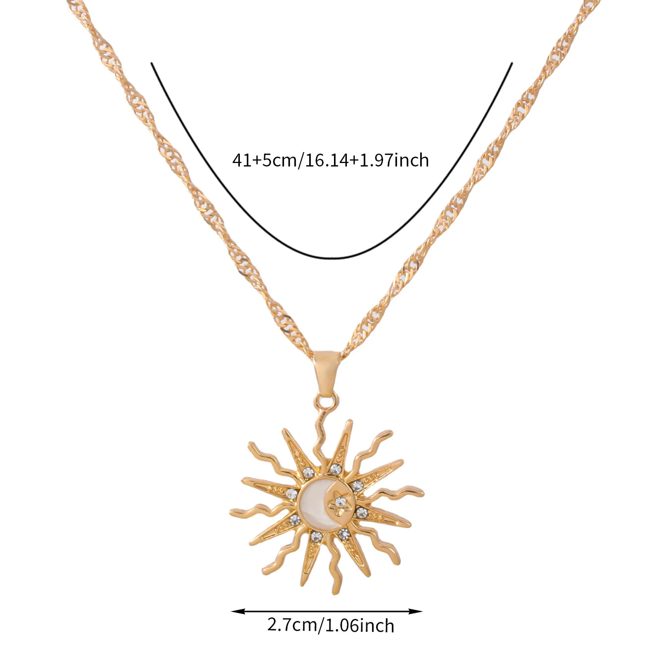 Solstice Celestial Sun & Moon Pendant Necklace
