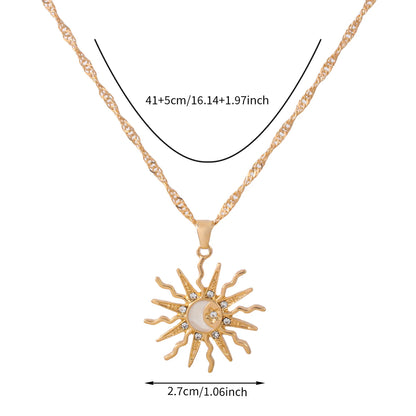 Solstice Celestial Sun & Moon Pendant Necklace