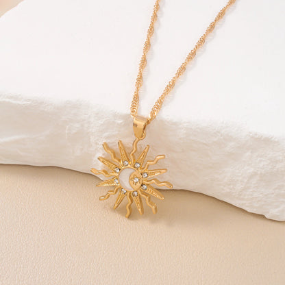 Solstice Celestial Sun & Moon Pendant Necklace