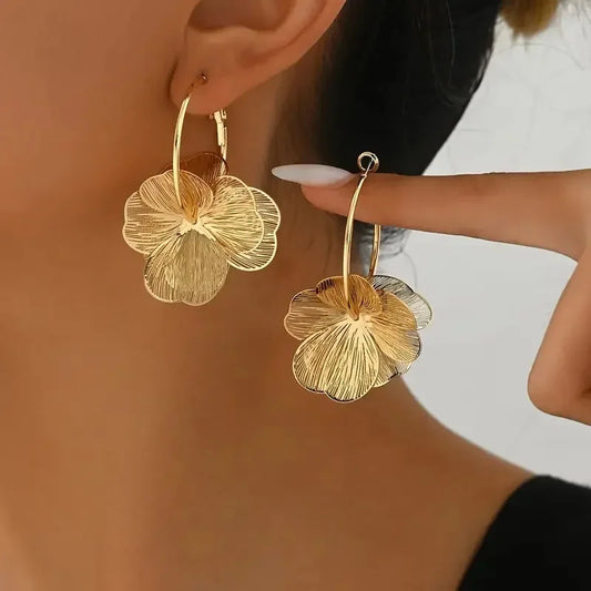 Elara Double-Layer Floral Drop Earrings