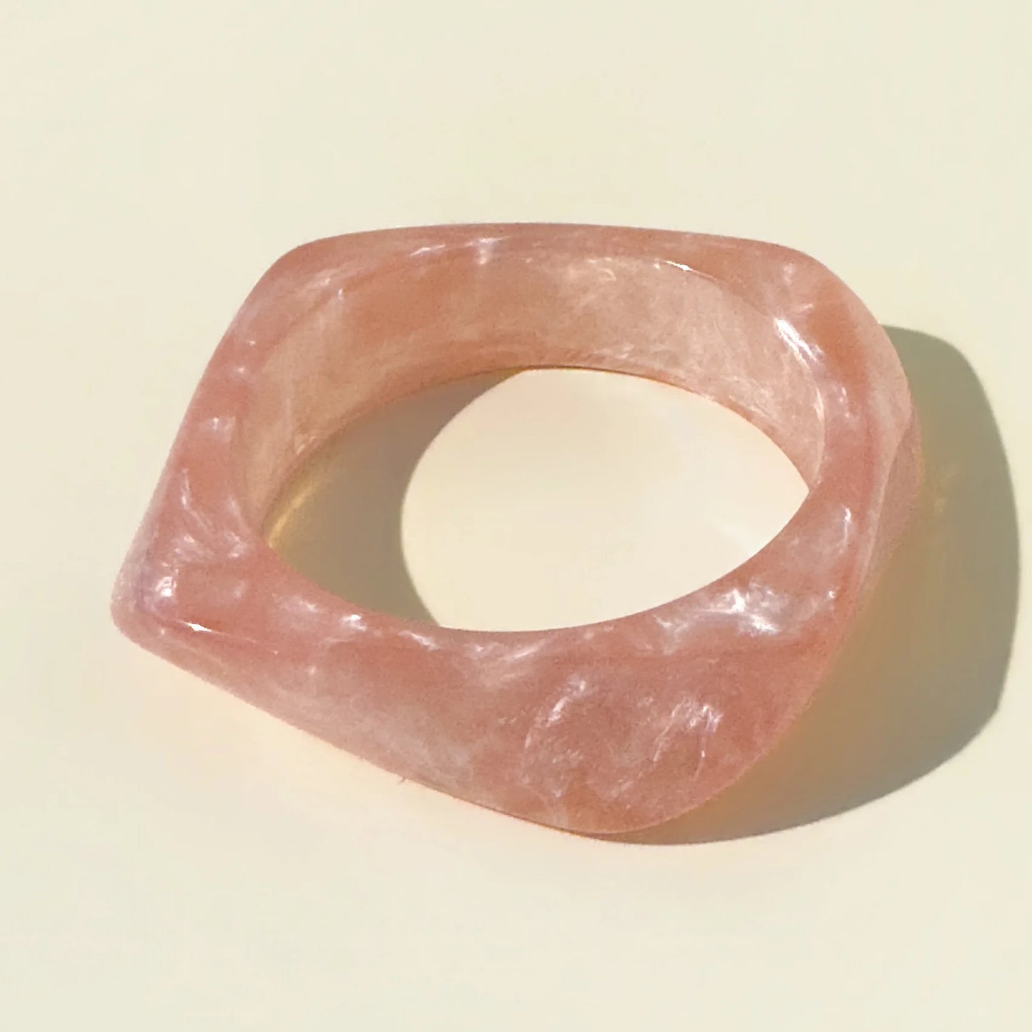 Roselle Twisted Pink Resin Bangle (6 pieces)