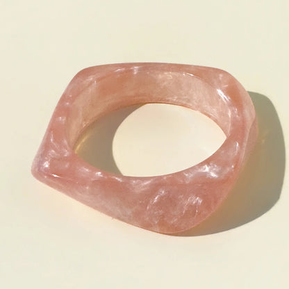 Roselle Twisted Pink Resin Bangle (6 pieces)
