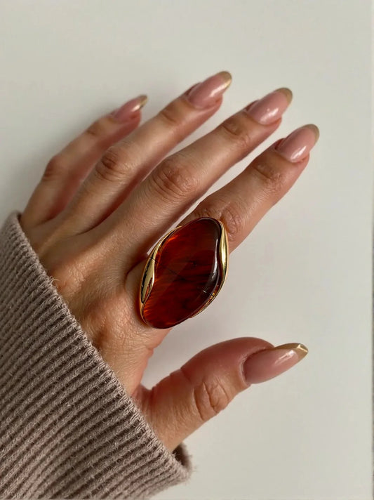 Aurex Geometric Gold Resin Ring
