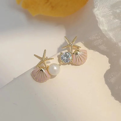 Lunara Asymmetric Starfish Stud Earrings