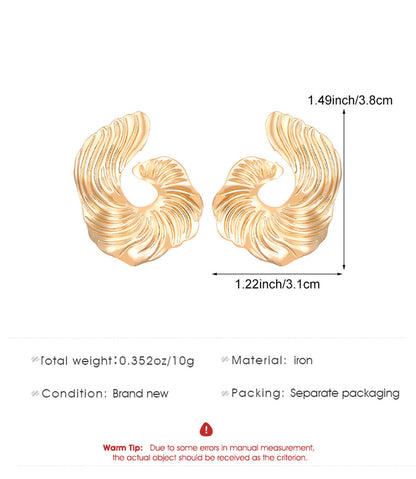 Vexa Sculpted Metal Stud Earrings