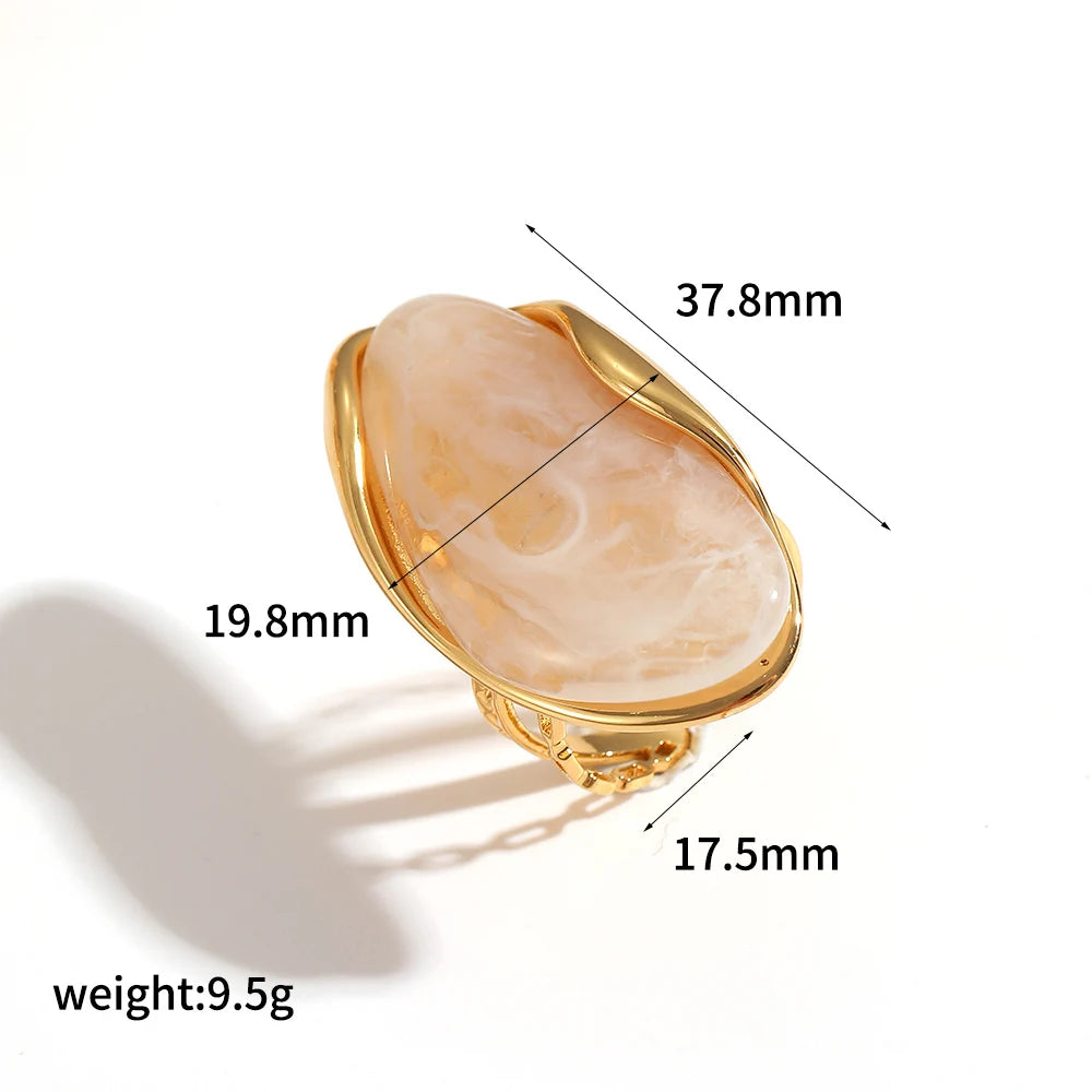 Aurex Geometric Gold Resin Ring