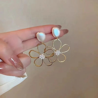 Evelia Pearl Bloom Drop Earrings
