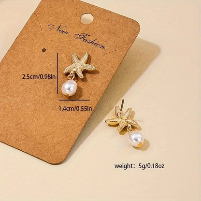 Solara Gold Starfish Drop Earrings