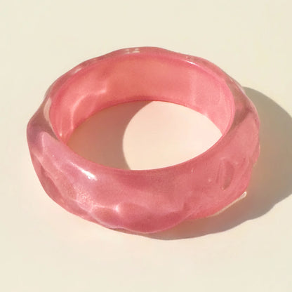 Roselle Twisted Pink Resin Bangle (6 pieces)