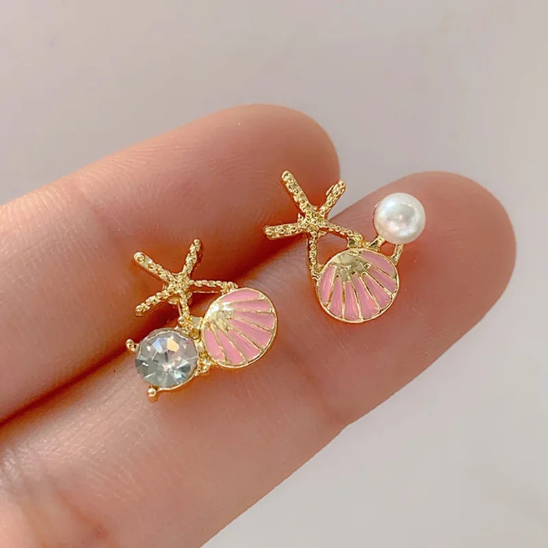 Lunara Asymmetric Starfish Stud Earrings