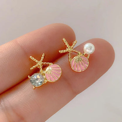 Lunara Asymmetric Starfish Stud Earrings