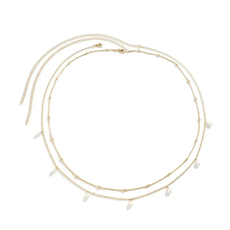 Selene Double Layer Pearl Waist Chain