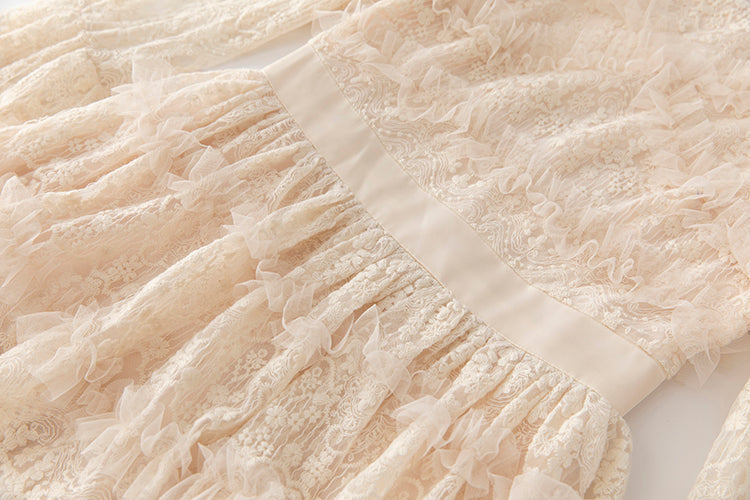 Penelope Lace Ruffle Maxi Dress