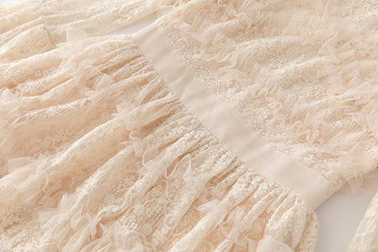 Penelope Lace Ruffle Maxi Dress