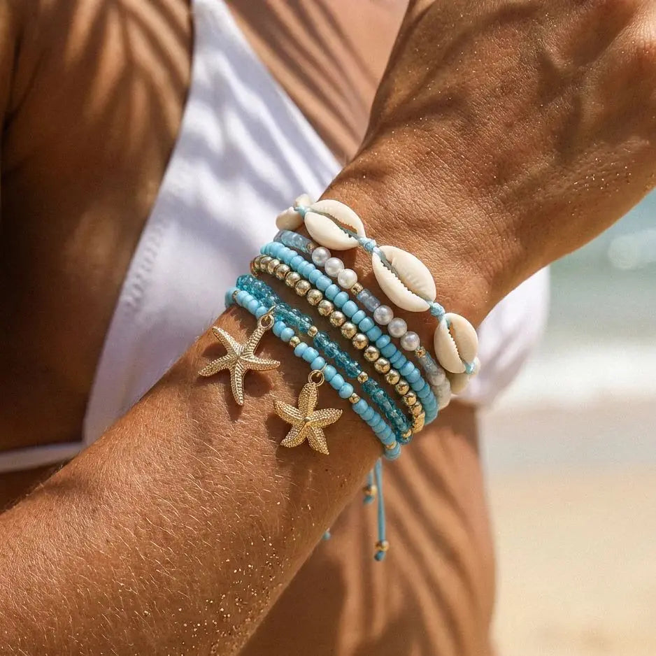 Solara Ocean Charm Bracelet Set (7-Piece)